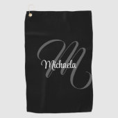 Minimalistischer moderner Monogramm-Anfangsname Golfhandtuch (Vorderseite)