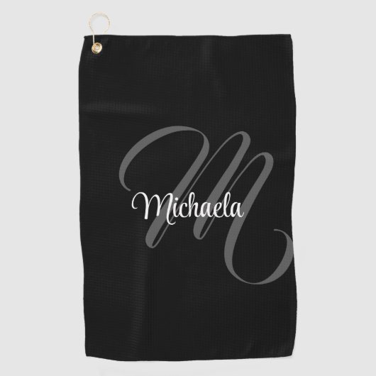 Minimalistischer moderner Monogramm-Anfangsname Golfhandtuch (Vorderseite)