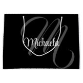 Minimalistischer moderner Monogramm-Anfangsname Große Geschenktüte (Vorderseite)