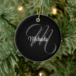 Minimalistischer moderner Monogramm-Anfangsname Keramik Ornament