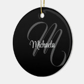 Minimalistischer moderner Monogramm-Anfangsname Keramik Ornament (Links)