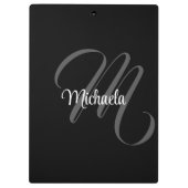 Minimalistischer moderner Monogramm-Anfangsname Klemmbrett (Rückseite)