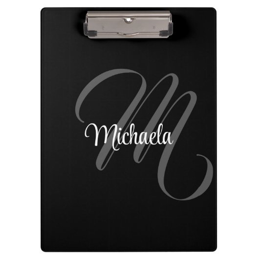 Minimalistischer moderner Monogramm-Anfangsname Klemmbrett (Vorderseite)