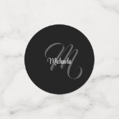 Minimalistischer moderner Monogramm-Anfangsname Konfetti (Klein Vorderseite)