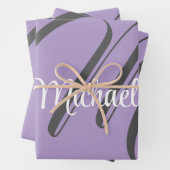 Minimalistischer, moderner Monogramm-Anfangsname l Geschenkpapier Set (Beispiel)