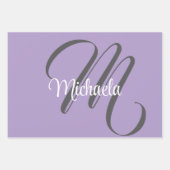 Minimalistischer, moderner Monogramm-Anfangsname l Geschenkpapier Set (Vorderseite)