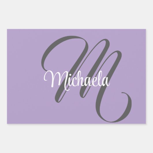 Minimalistischer, moderner Monogramm-Anfangsname l Geschenkpapier Set (Vorderseite)