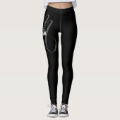 Minimalistischer moderner Monogramm-Anfangsname Leggings (Vorderseite)