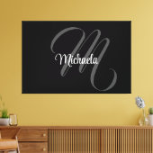 Minimalistischer moderner Monogramm-Anfangsname Leinwanddruck (Insitu (Wohnzimmer))