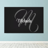 Minimalistischer moderner Monogramm-Anfangsname Leinwanddruck (Insitu (Holzboden))