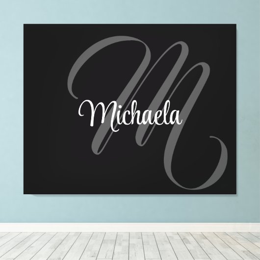 Minimalistischer moderner Monogramm-Anfangsname Leinwanddruck (Insitu (Holzboden))