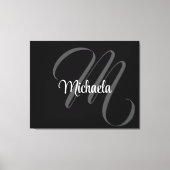 Minimalistischer moderner Monogramm-Anfangsname Leinwanddruck (Vorderseite)