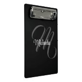 Minimalistischer moderner Monogramm-Anfangsname Mini Klemmbrett (Schrägansicht)