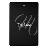 Minimalistischer moderner Monogramm-Anfangsname Mini Klemmbrett (Rückseite)