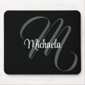 Minimalistischer moderner Monogramm-Anfangsname Mousepad (Vorne)