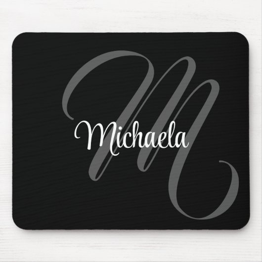 Minimalistischer moderner Monogramm-Anfangsname Mousepad (Vorne)