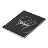 Minimalistischer moderner Monogramm-Anfangsname Notizblock (Rotiert)