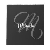 Minimalistischer moderner Monogramm-Anfangsname Notizblock (Vorderseite)