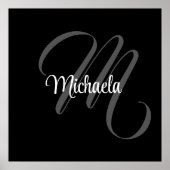 Minimalistischer moderner Monogramm-Anfangsname Poster (Vorne)