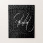 Minimalistischer moderner Monogramm-Anfangsname Puzzle (Vertikal)