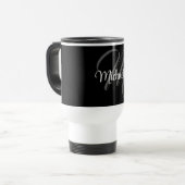 Minimalistischer moderner Monogramm-Anfangsname Reisebecher (Vorderseite Links)