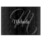 Minimalistischer moderner Monogramm-Anfangsname Schneidebrett (Vorderseite)