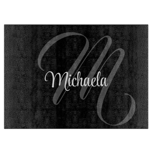 Minimalistischer moderner Monogramm-Anfangsname Schneidebrett (Vorderseite)