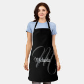 Minimalistischer moderner Monogramm-Anfangsname Schürze (Getragen)