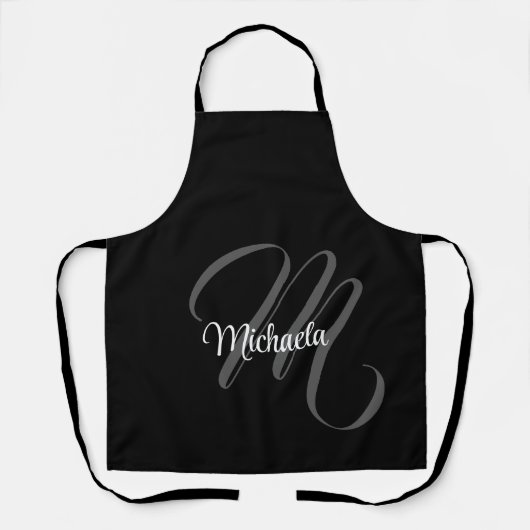 Minimalistischer moderner Monogramm-Anfangsname Schürze (Vorderseite)