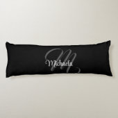 Minimalistischer moderner Monogramm-Anfangsname Seitenschläferkissen (Rückseite)