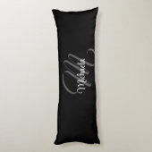 Minimalistischer moderner Monogramm-Anfangsname Seitenschläferkissen (Rückseite (Vertikal))