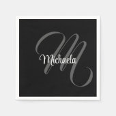 Minimalistischer moderner Monogramm-Anfangsname Serviette (Vorderseite)