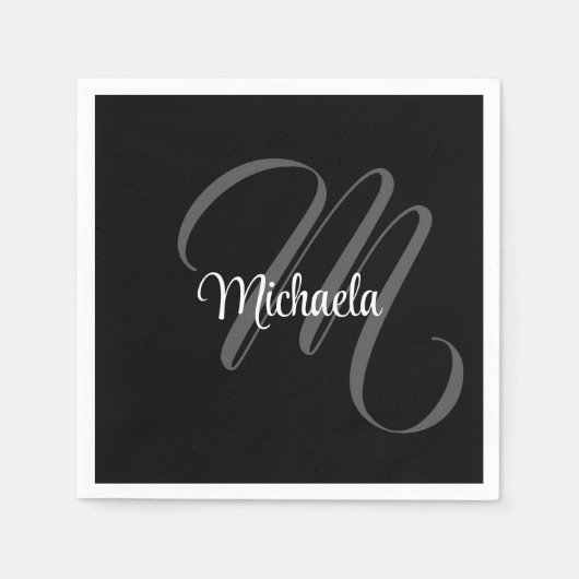 Minimalistischer moderner Monogramm-Anfangsname Serviette (Vorderseite)