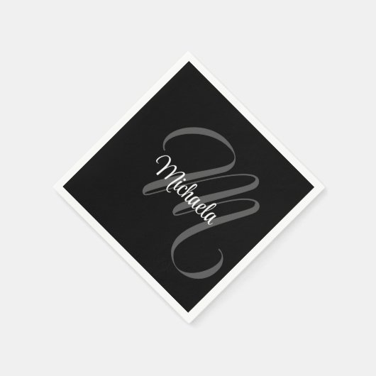 Minimalistischer moderner Monogramm-Anfangsname Serviette (Ecke)