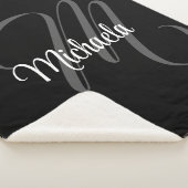 Minimalistischer moderner Monogramm-Anfangsname Sherpadecke (3/4)