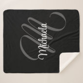Minimalistischer moderner Monogramm-Anfangsname Sherpadecke (Vorderseite (Horizontal))