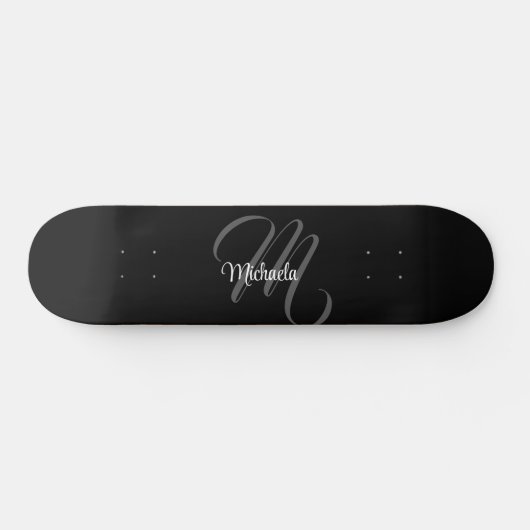 Minimalistischer moderner Monogramm-Anfangsname Skateboard (Horizontal)
