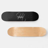 Minimalistischer moderner Monogramm-Anfangsname Skateboard (Horizontal)
