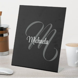 Minimalistischer moderner Monogramm-Anfangsname Sockelschild