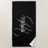 Minimalistischer moderner Monogramm-Anfangsname Strandtuch (Vorderseite)