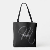 Minimalistischer moderner Monogramm-Anfangsname Tasche (Rückseite)