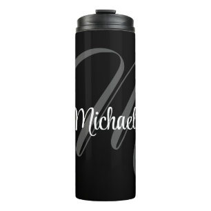 Minimalistischer moderner Monogramm-Anfangsname Thermosbecher