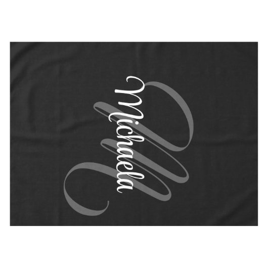 Minimalistischer moderner Monogramm-Anfangsname Tischdecke (Vorderseite (Horizontal))