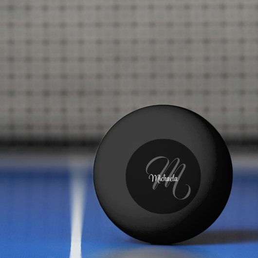Minimalistischer moderner Monogramm-Anfangsname Tischtennisball (Netto)