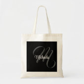 Minimalistischer moderner Monogramm-Anfangsname Tragetasche (Vorne)