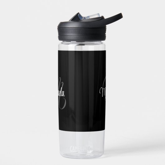 Minimalistischer moderner Monogramm-Anfangsname Trinkflasche (Links)