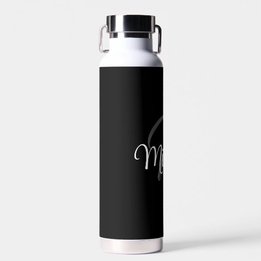 Minimalistischer moderner Monogramm-Anfangsname Trinkflasche (Vorne)