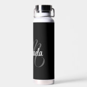 Minimalistischer moderner Monogramm-Anfangsname Trinkflasche (Rückseite)