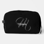 Minimalistischer moderner Monogramm-Anfangsname Waschbeutel (Vorderseite)