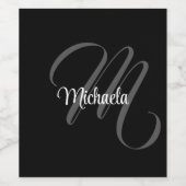 Minimalistischer moderner Monogramm-Anfangsname Weinetikett (Einzelnes Label)